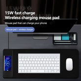 15W wireless charging mouse pad extra large fast charging computer gaming keyboard pad wireless charging rubber mouse pad