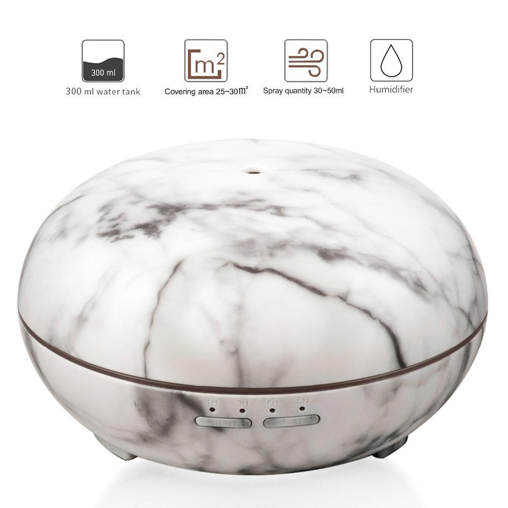 Ultrasonic Air Humidifier With Marble Grain LED Light  Aromatherapy