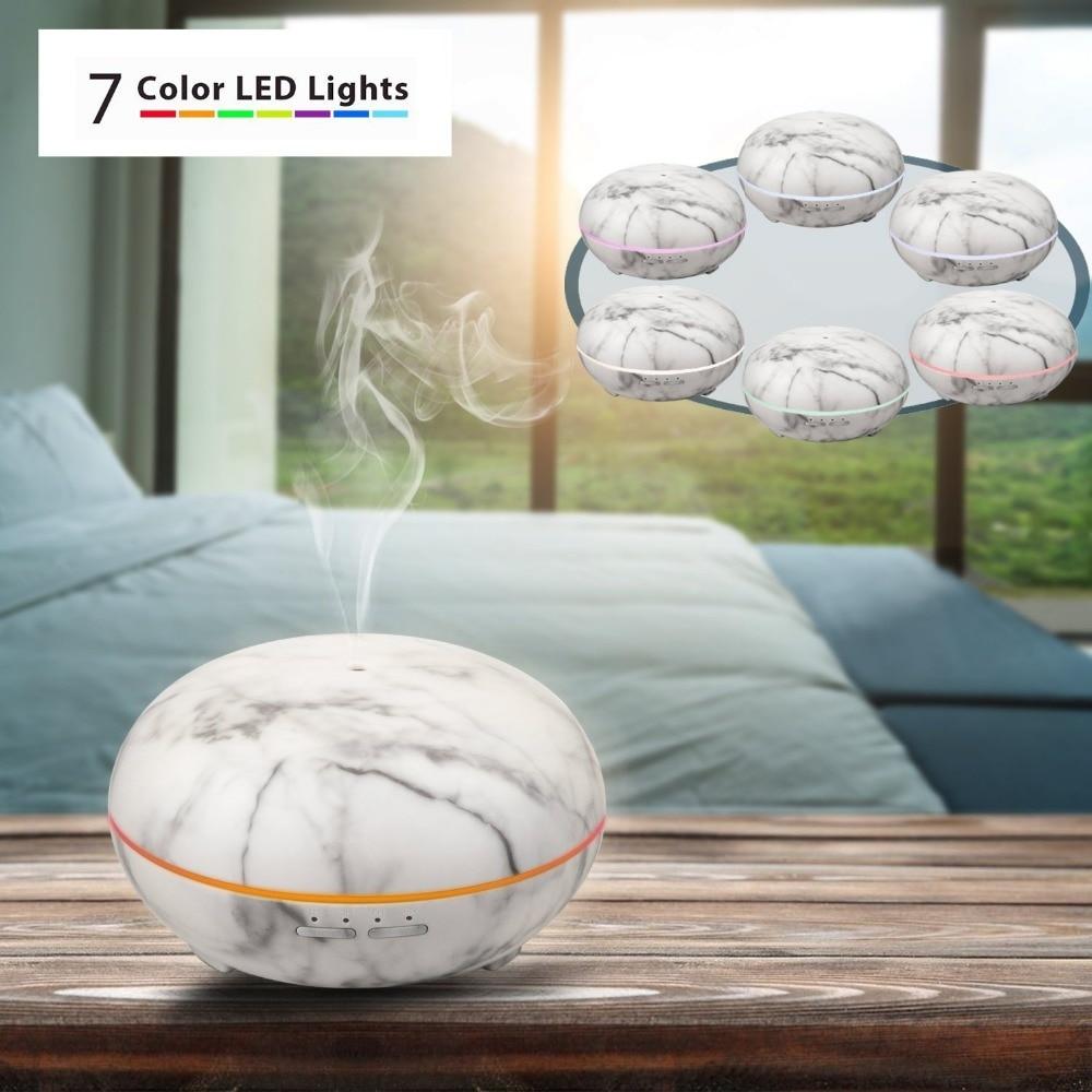 Ultrasonic Air Humidifier With Marble Grain LED Light  Aromatherapy