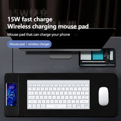 15W wireless charging mouse pad extra large fast charging computer gaming keyboard pad wireless charging rubber mouse pad