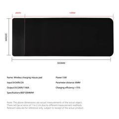15W wireless charging mouse pad extra large fast charging computer gaming keyboard pad wireless charging rubber mouse pad